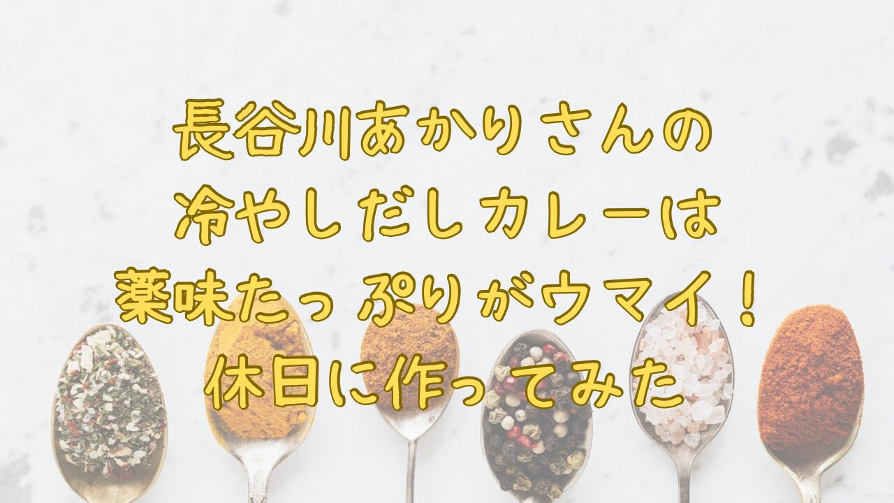 長谷川あかりさんの冷やしだしカレーは薬味たっぷりがウマい！休日に作ってみた