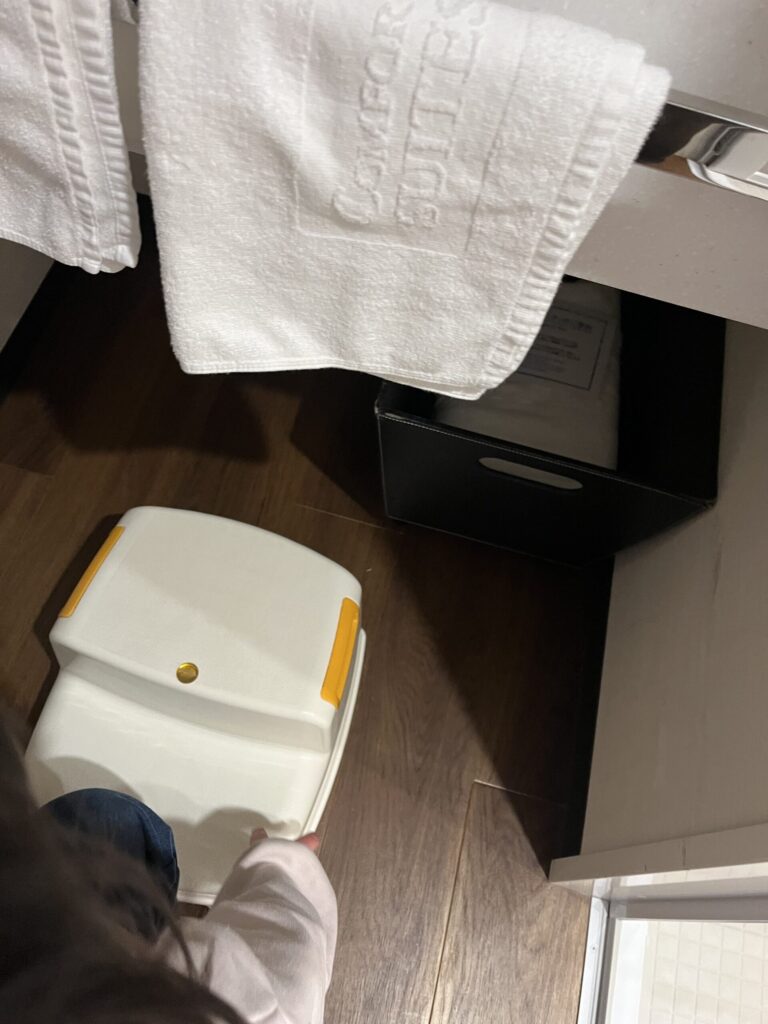 コンフォートスイーツ東京ベイの洗面所の踏み台の写真です