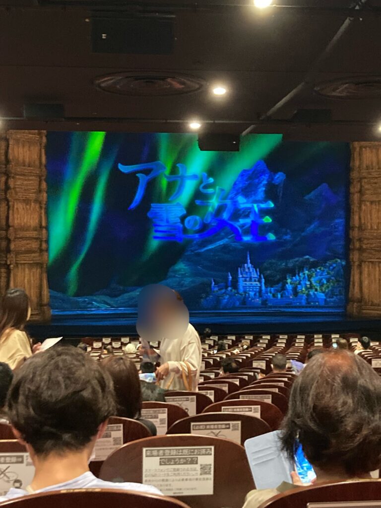 劇団四季『アナと雪の女王』を観劇した時の1階席26列目の14、15番からの画像です