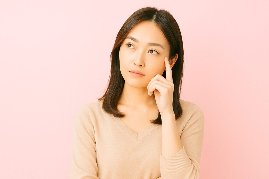 チケットの取り方について悩んでいる女性の画像です。ミュージカル2025『エリザベート』チケットの取り方